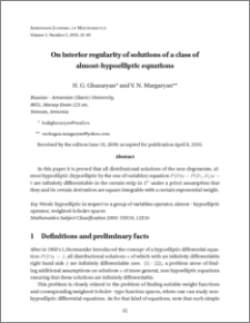 On interior regularity of solutions of a class of almost-hypoelliptic equations