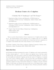 Boolean Centre of a C-algebra