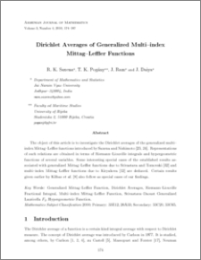 Dirichlet Averages of Generalized Multi-index Mittag-Leffler Functions