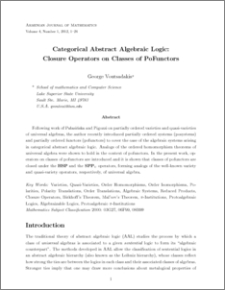 Categorical Abstract Algebraic Logic: Closure Operators on Classes of PoFunctors