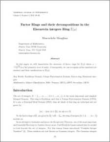 Factor Rings and their decompositions in the Eisenstein integers Ring ${\huge\mathbb{Z}}\left[ \omega \right]$