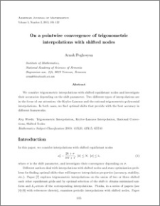 On a pointwise convergence of trigonometric interpolations with shifted nodes