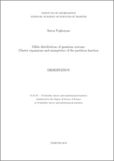 Gibbs distributions of quantum systems: Cluster expansions and asymptotics of the partition function