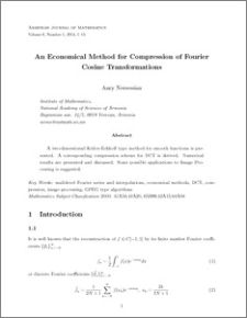 An Economical Method for Compression of Fourier Cosine Transformations