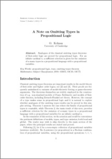 A Note on Omitting Types in Propositional Logic