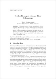 Fr\'{e}chet Lie Algebroids and Their Cohomology
