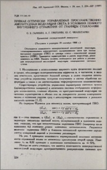 Прямая оптически управляемая пространственно-амплитудная модуляция света в условиях полного внутреннего отражения от границы стекло-НЖК