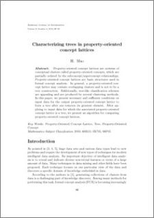 Characterizing trees in property-oriented concept lattices