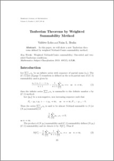 Tauberian Theorems by Weighted Summability Method