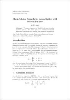 Black-Scholes Formula for Asian Option with Several Futures