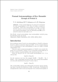 Normal Automorphisms of Free Burnside Groups of Period 3