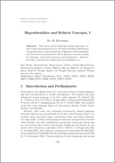 Hyperidentities and Related Concepts, I