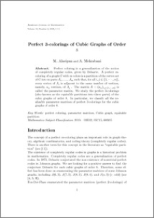 Perfect 3-colorings of Cubic Graphs of Order 8
