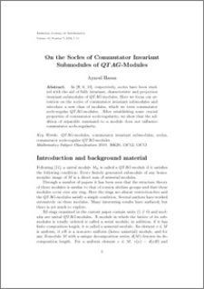 On the socles of commutator invariant submodules of {\mathversion{bold}{$QTAG$}}-modules