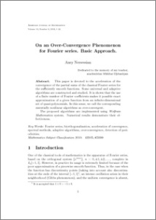 On an Over-Convergence Phenomenon for Fourier series. Basic Approach.