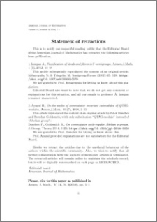 Statement of retractions