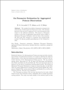 On Parameter Estimation by Aggregated Poisson Observations