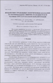 Воздействие продольных гиперзвуковых колебаний на потенциальную энергию релятивистской частицы при плоскостном каналировании