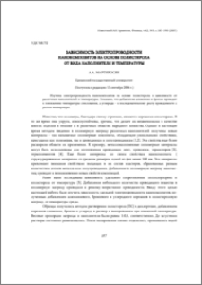 Зависимость электропроводности нанокомпозитов на основе полистирола от вида наполнителя и температуры