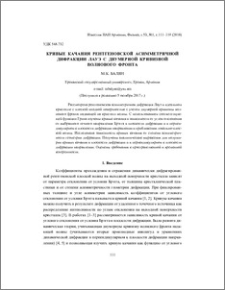 Кривые качания рентгеновской асимметричной дифракции Лауэ с двумерной кривизной волнового фронта
