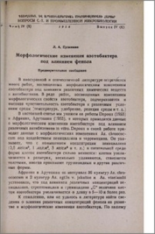 Морфологические изменения азотобактера под влиянием фенола