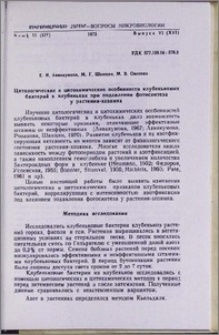Цитологические и цитохимические особенности клубеньковых бактерий в клубеньках при подавлении фотосинтеза у растения-хозяина
