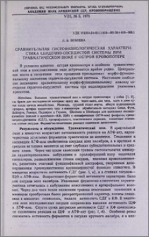 Сравнительная гистофизиологическая характеристика сердечно-сосудистой системы при травматическом шоке и острой кровопотере