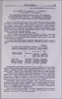 Насыщение крови кислородом по данным зондирования сердца у здоровых и больных с дефектом межпредсердной перегородки