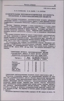 Сравнительная противоаритмическая активность мускарино- и никотинолитических веществ