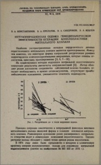 Интраоперационная оценка гемодинамической эффективности операции аннулопластики митрального клапана