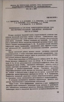 Изменения в системе микроциркуляции при экспериментальной окклюзии брюшной аорты у собак