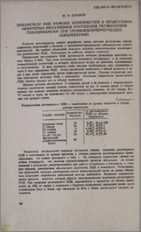 Показатели ОЦК нижних конечностей в объяснении некоторых механизмов нарушения регионарной гемодинамики при тромбооблитерирующих заболеваниях