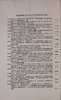 Годовой указатель статей за 1980 г.