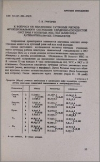 К вопросу об изменении суточных ритмов функционального состояния сердечно-сосудистой системы у больных ИБС под влиянием антиангинальных препаратов