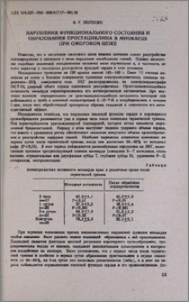 Нарушения функционального состояния и образования простациклина в миокарде при ожоговом шоке