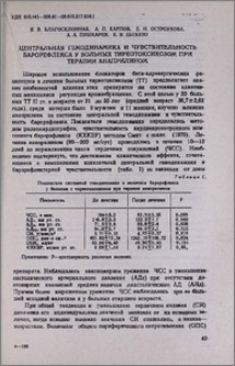 Центральная гемодинамика и чувствительность барорефлекса у больных тиреотоксикозом при терапии анаприлином