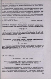 Топологические нарушения перитубулярного кровообращения в единственной почке после денервации