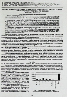 Анализ морфометрических показателей территории г. Еревана с точки зрения оценки устойчивости рельефа