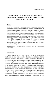 The Military Doctrine of Azerbaijan: Assessing the Implementation Process and Policy Implication
