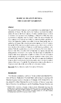 Radical Islam in Russia: The Case Of Tatarstan