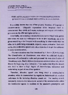The actualization of prescriptions in directive communicative situations
