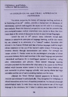Audiolingual and oral approach methods