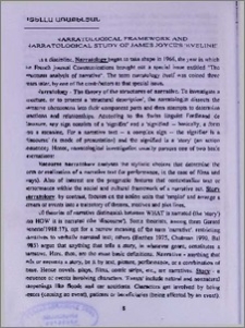 Narratological framework and narratological study of James Joyces’ “Eveline”