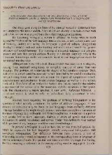 On some problems of bilingualism, code switching and a second foreign language acquisition