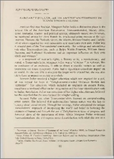 Margaret Fuller, as an American feminist in transcendentalism