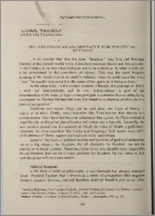 Pre-freedom as an obstacle for political freedom