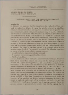 Conditions set at the time of marriage contract in I. R. Iran