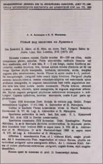 Новый вид касатика из Армении