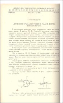 Движение крыла круговой в плане формы вблизи экрана.