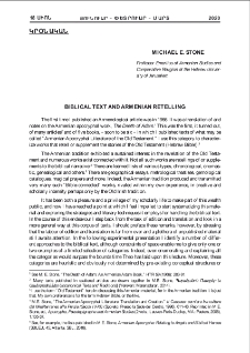 Biblical Text and Armenian Retelling